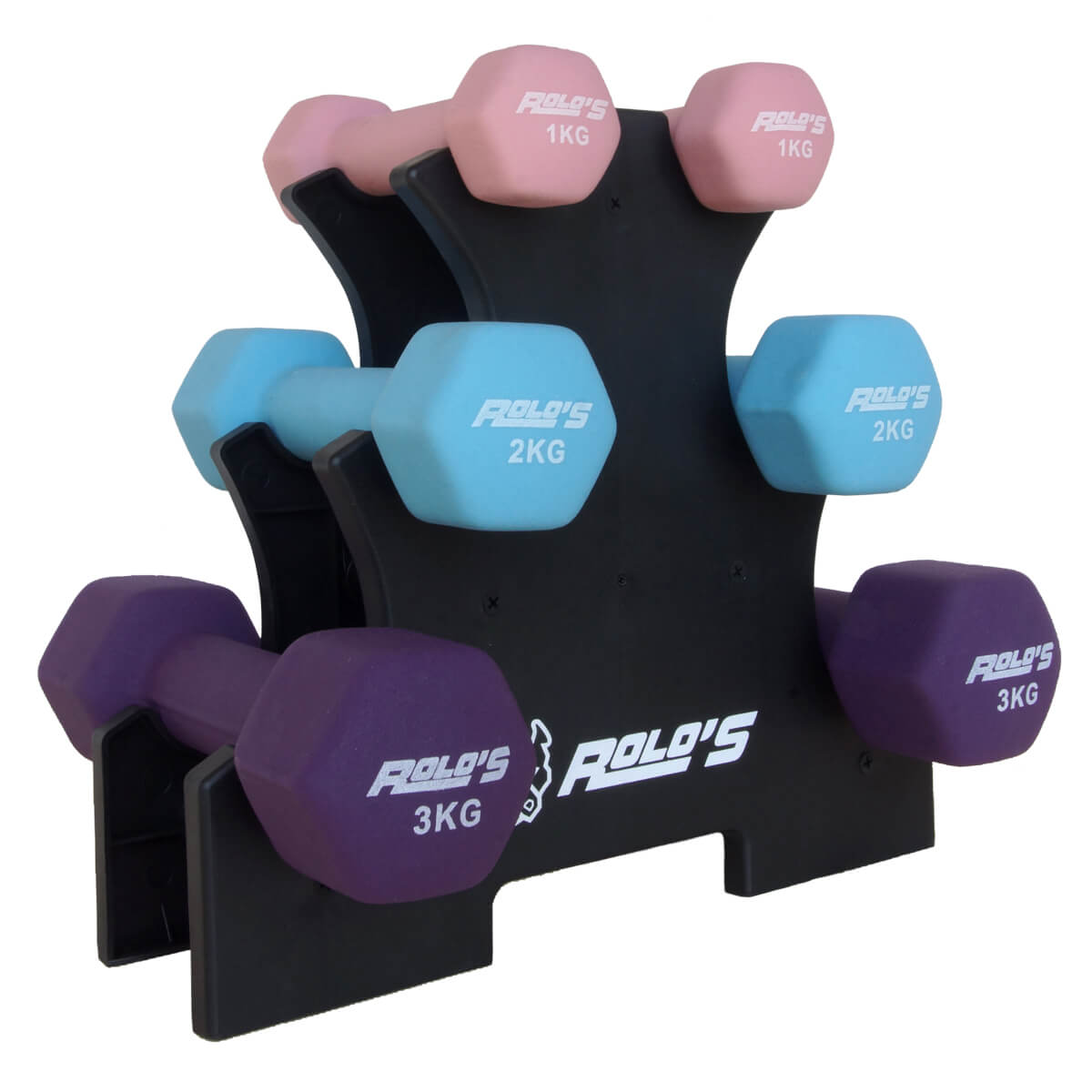 Set Mancuernas 12 Kg con Rack Neopreno Colores - Rolo´s Home Gym – Venta de  Artículos para ejercicios y fitness